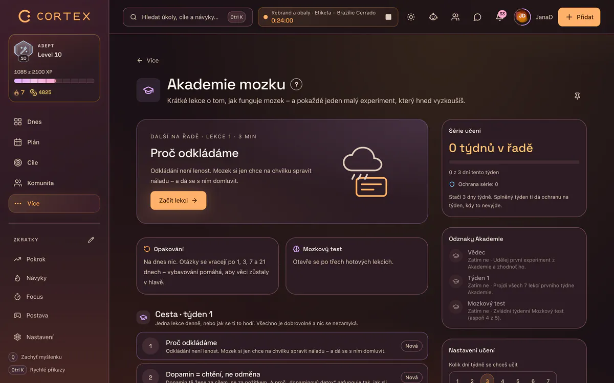 Rozložené opakování: otázky z lekcí se vracejí s rostoucím odstupem